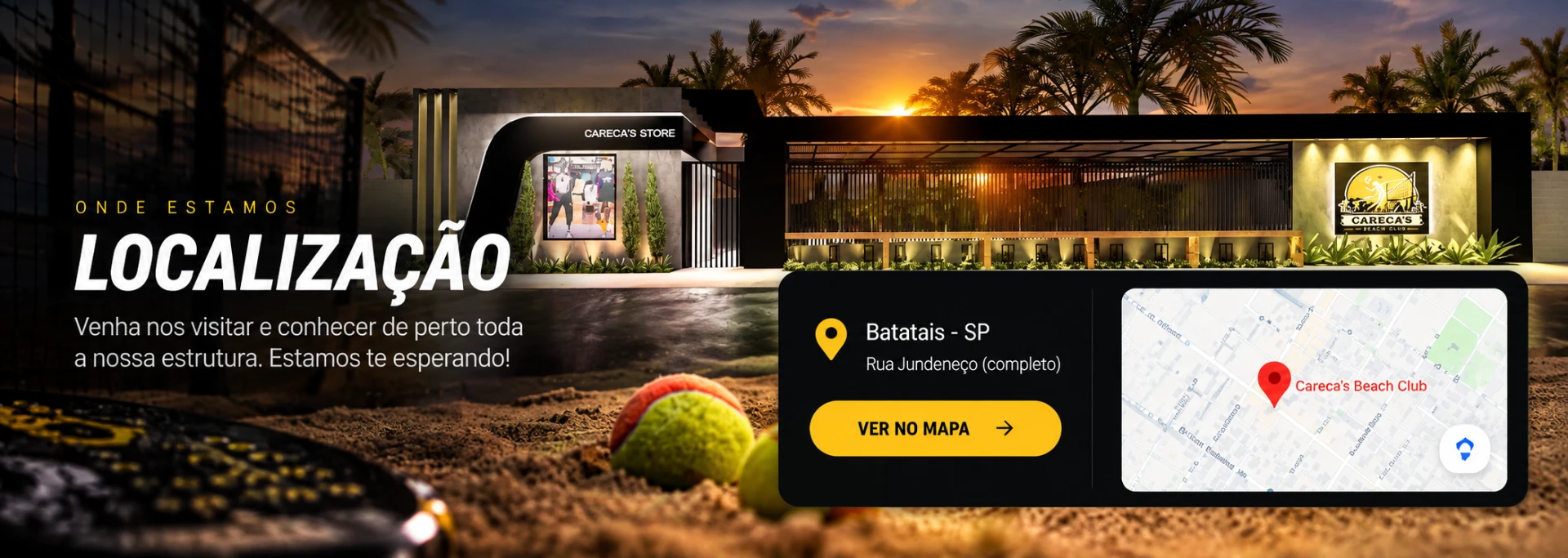 Localização do Careca's Beach Club em Batatais, São Paulo